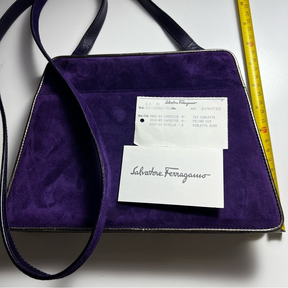 salvatore ferragamo 21-2581 218 suede violetta bag